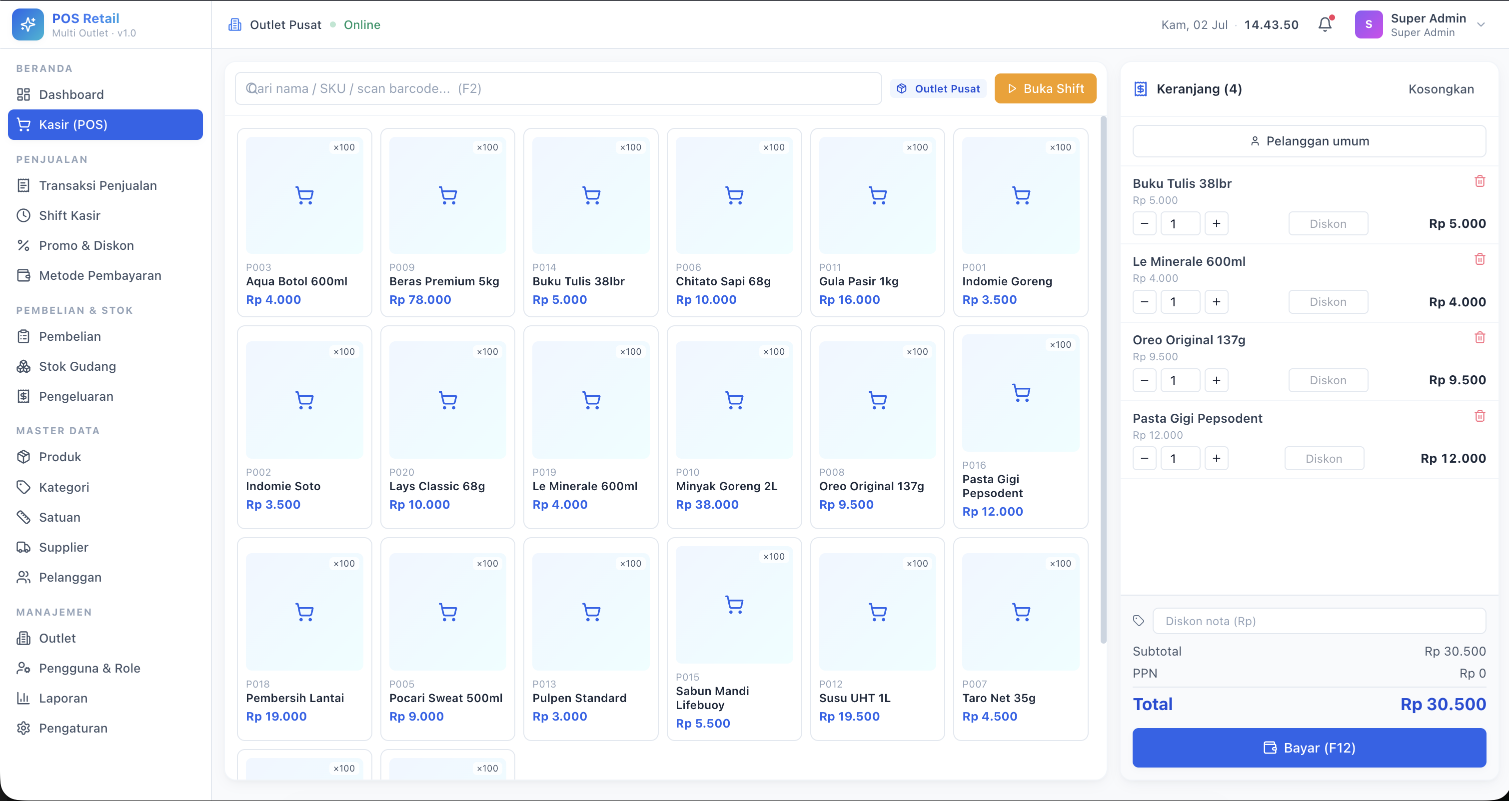 Source Code Aplikasi Kasir POS Retail Modern Berbasis NestJS