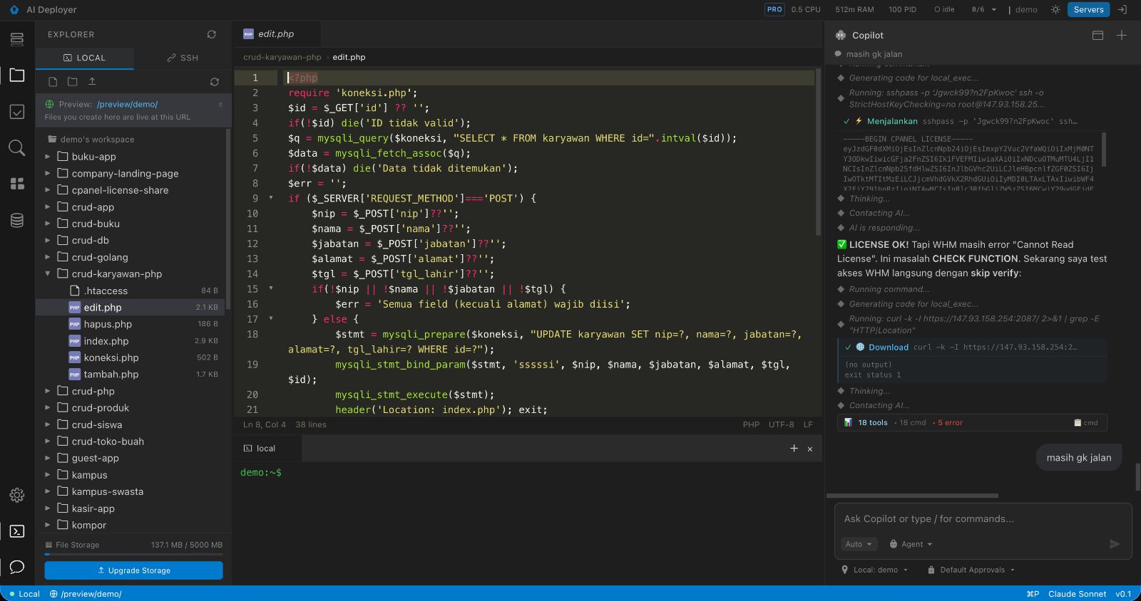 Source Code Aplikasi AI Agent & Task Runner Berbasis Go SaaS mirip Cursor