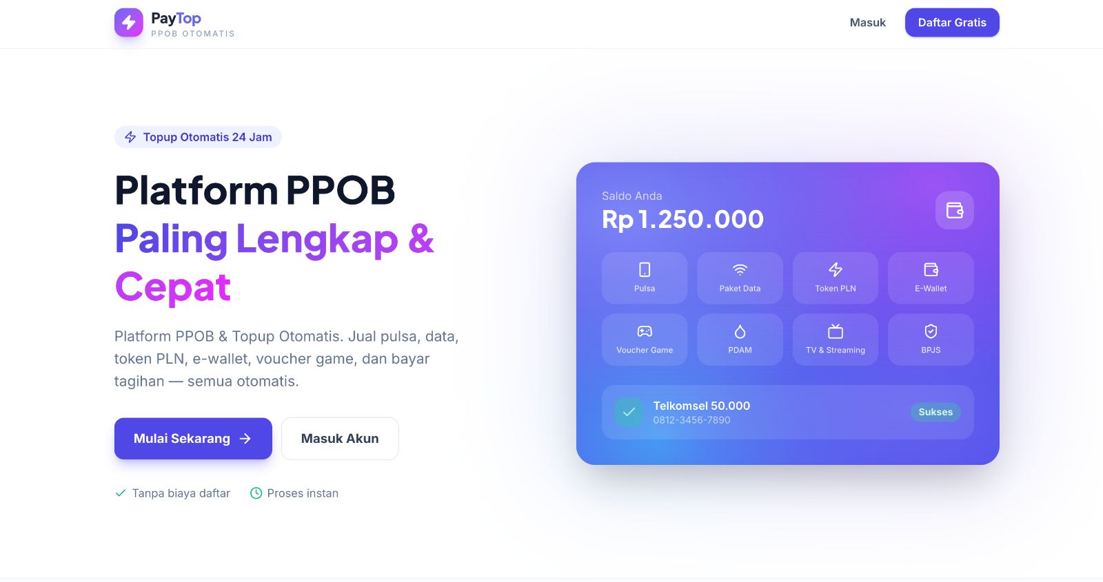 Aplikasi Ppob Topup Berbasis Web — Source Code Siap Pakai